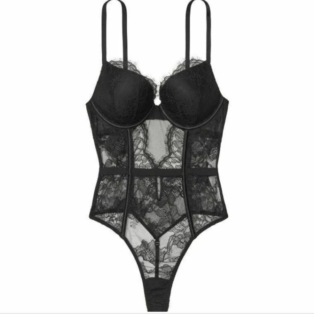 Victoria's Secret Black Lace Bodysuit